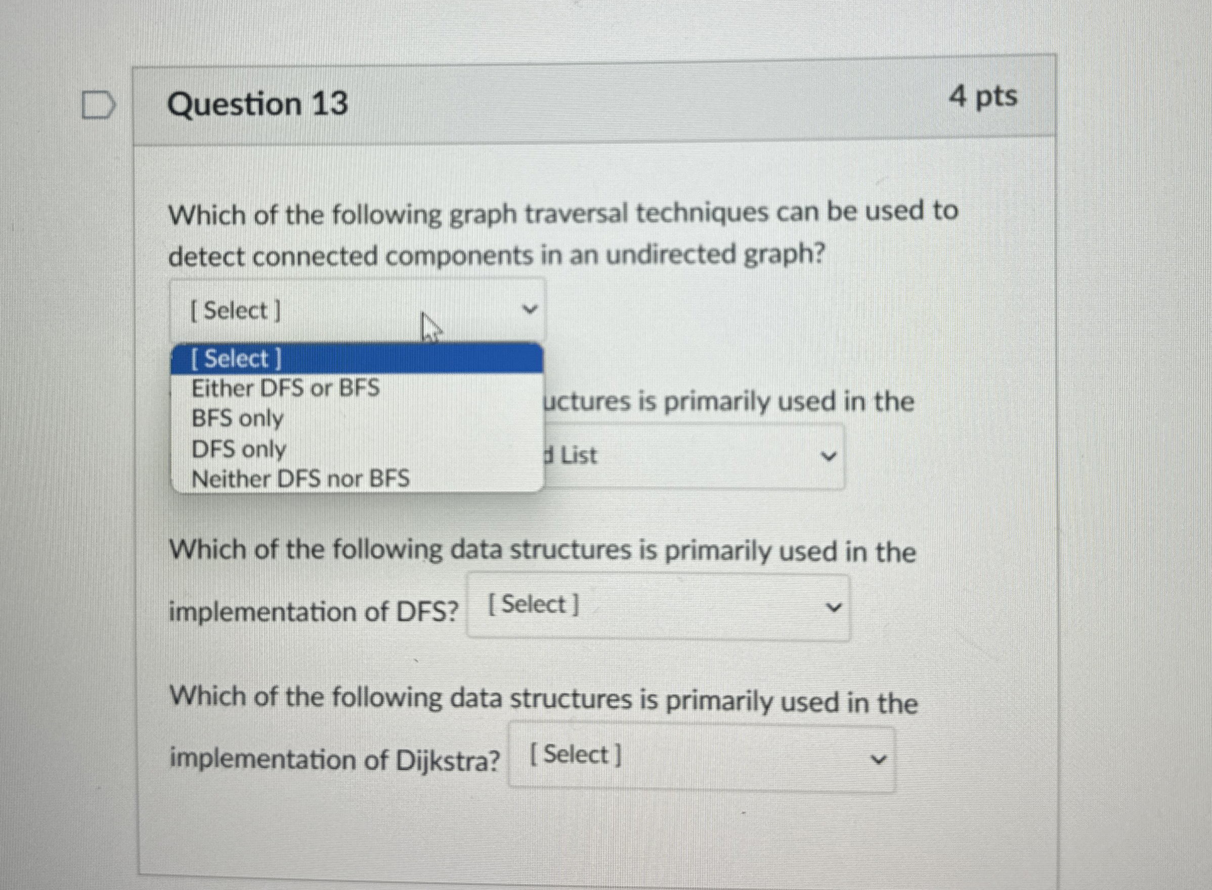 Question 1 3 4 pts Which of the following graph