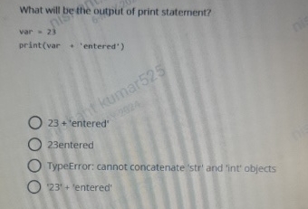 What will be the output of print statement? var =