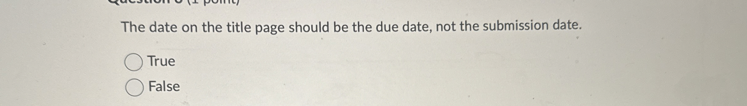 The date on the title page should be the due