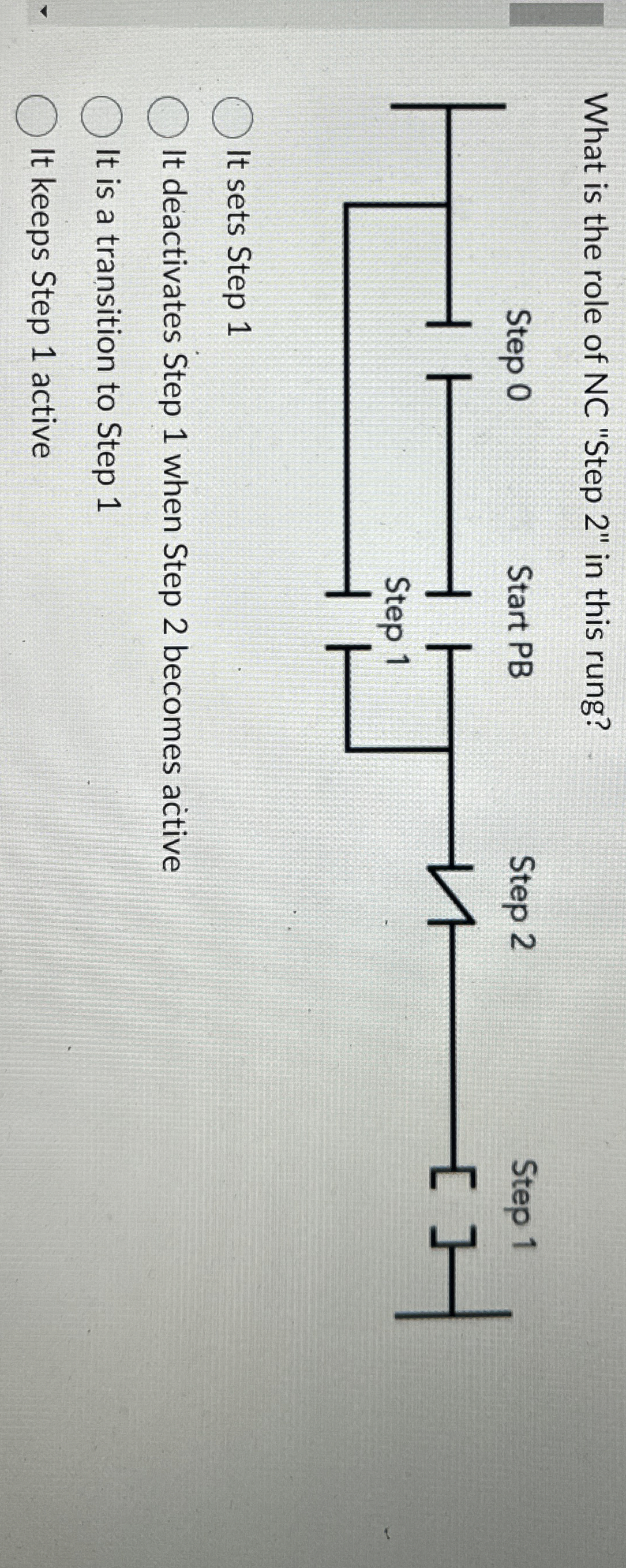 What is the role of NC "Step 2 " in this rung? It