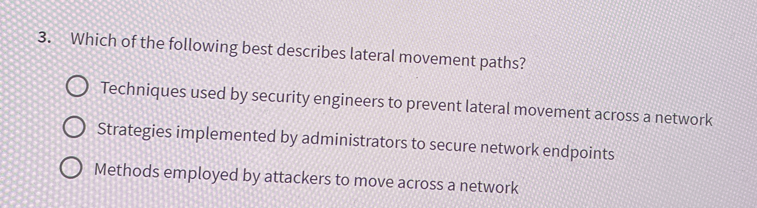 Which of the following best describes lateral