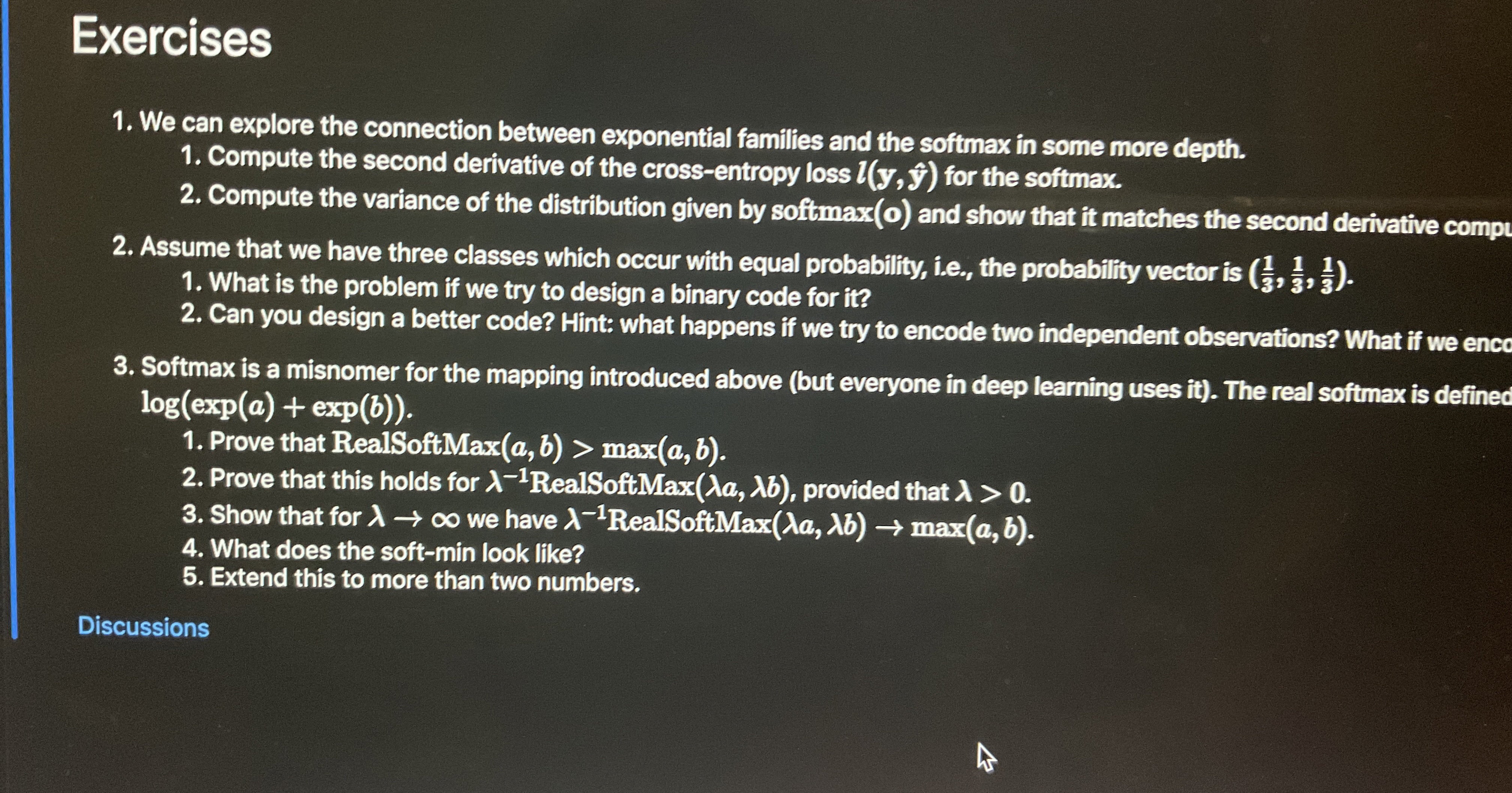 Exercises We can explore the connection between