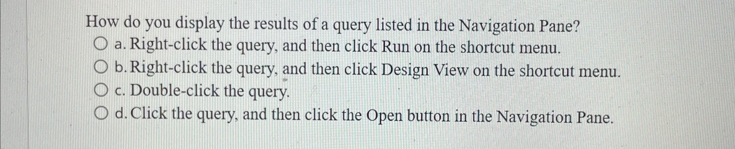 How do you display the results of a query listed