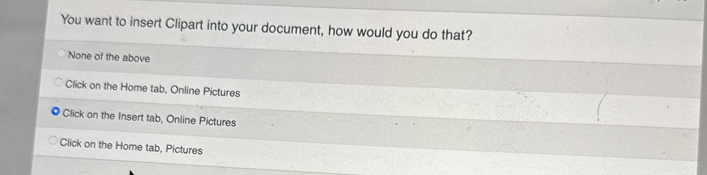 You want to insert Clipart into your document,