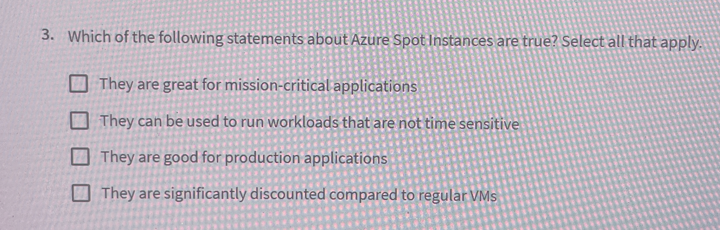 Which of the following statements about Azure