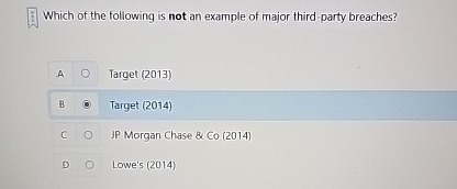 Which of the following is not an example of major