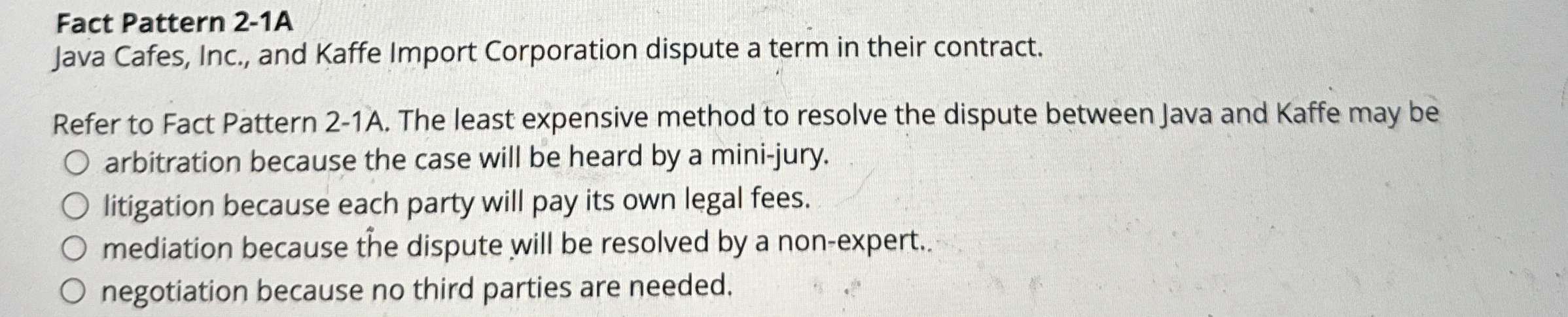 Fact Pattern 2 - 1 A Java Cafes, Inc., and Kaffe