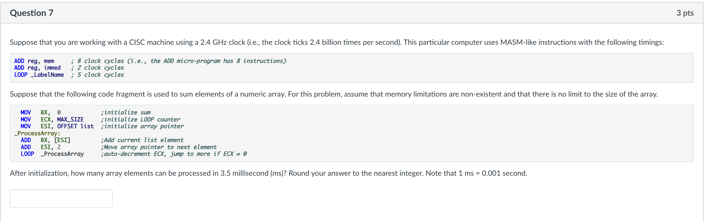 Question 7 Suppose that you are working with a