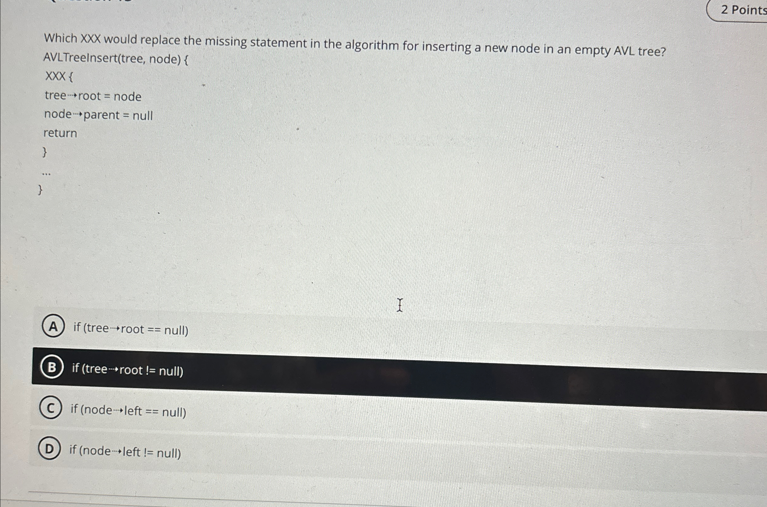 2 Points Which XXX would replace the missing