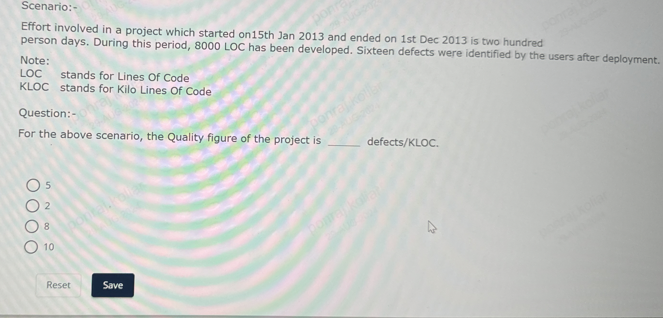 Scenario: - Effort involved in a project which