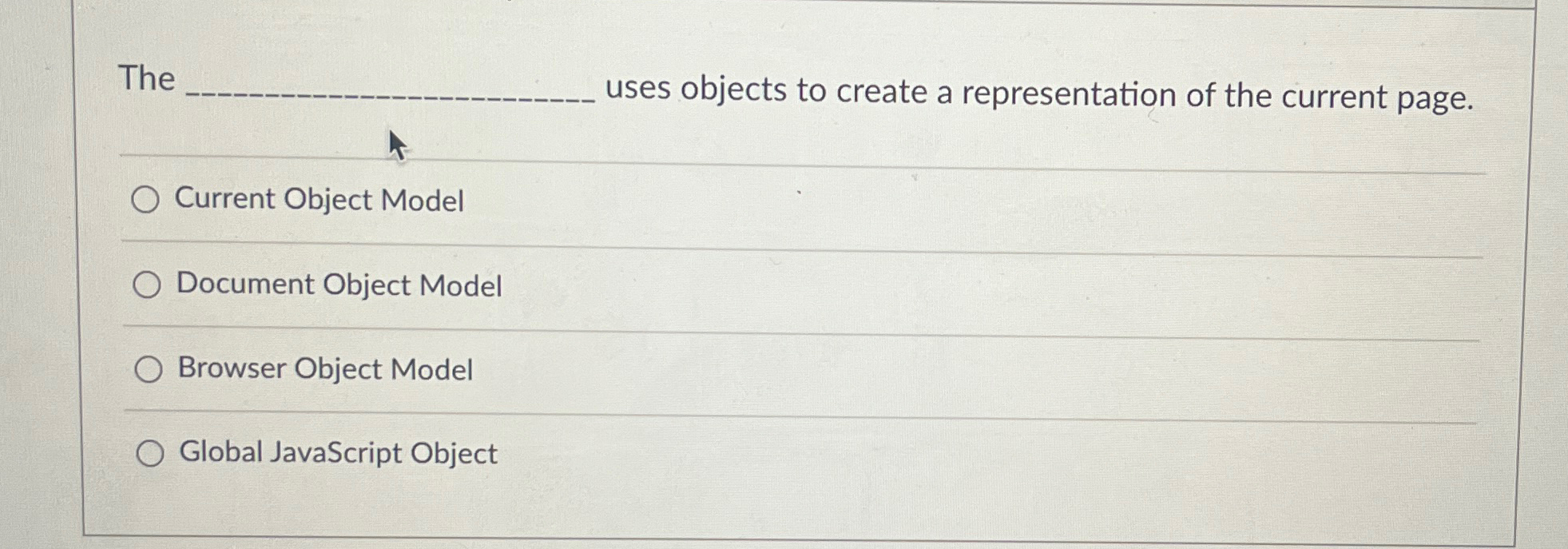 The uses objects to create a representation of