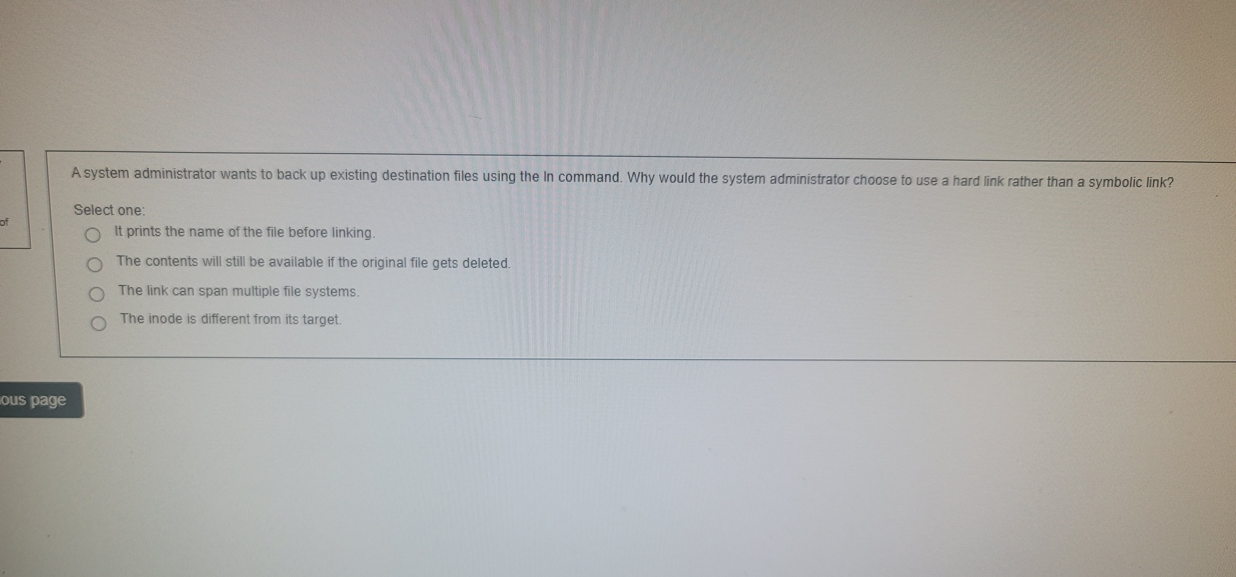 A system administrator wants to back up existing