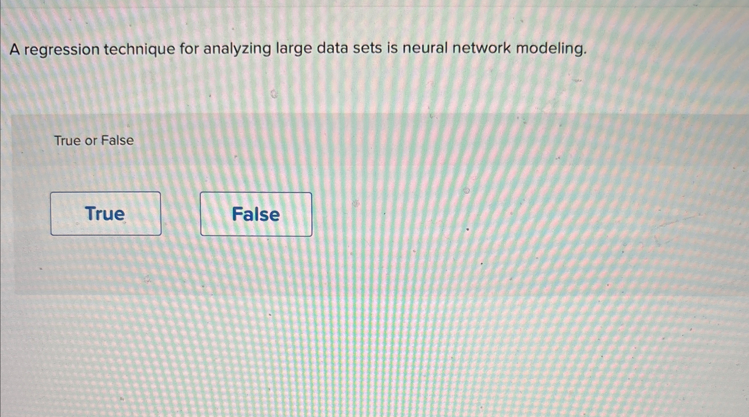 A regression technique for analyzing large data