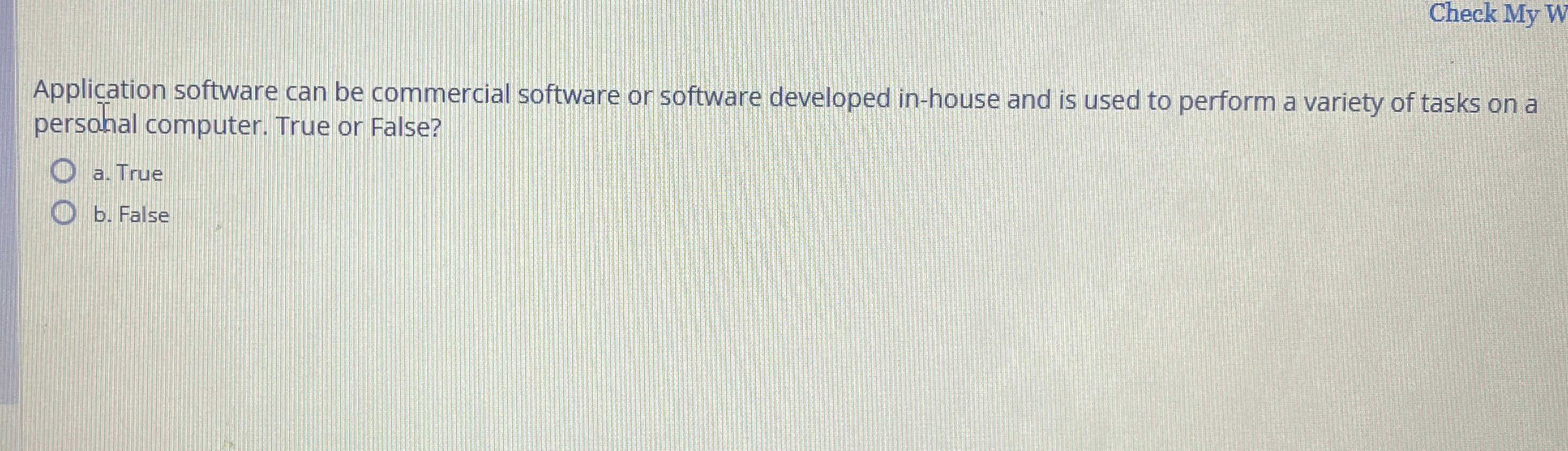 Check My W Application software can be commercial