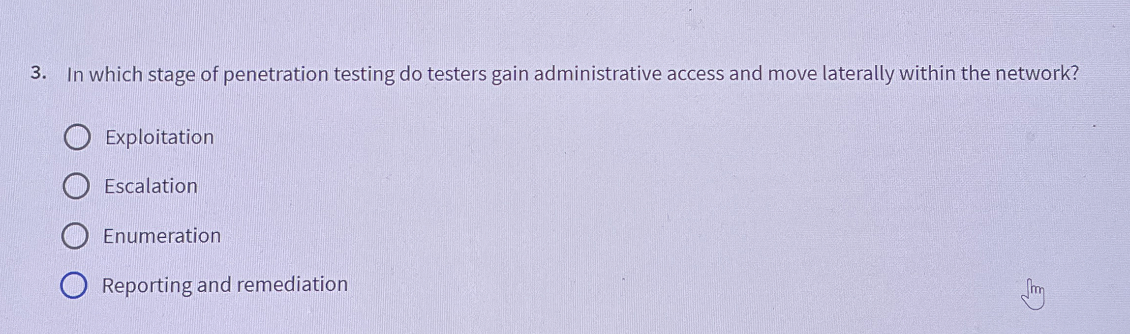 In which stage of penetration testing do testers