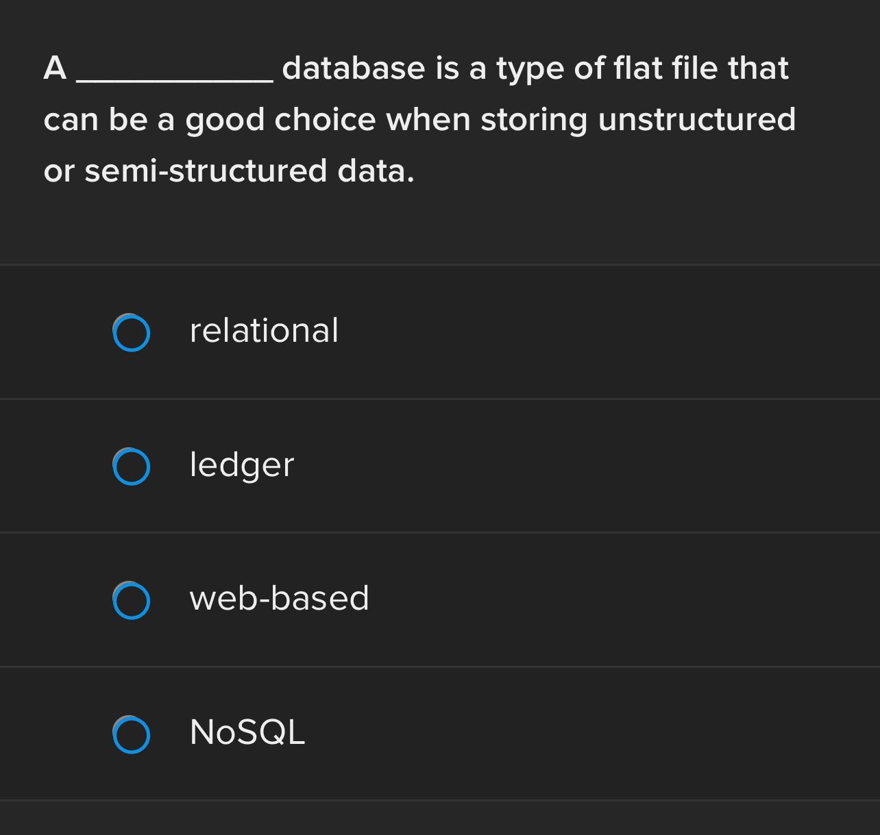 database is a type of flat file that can be a