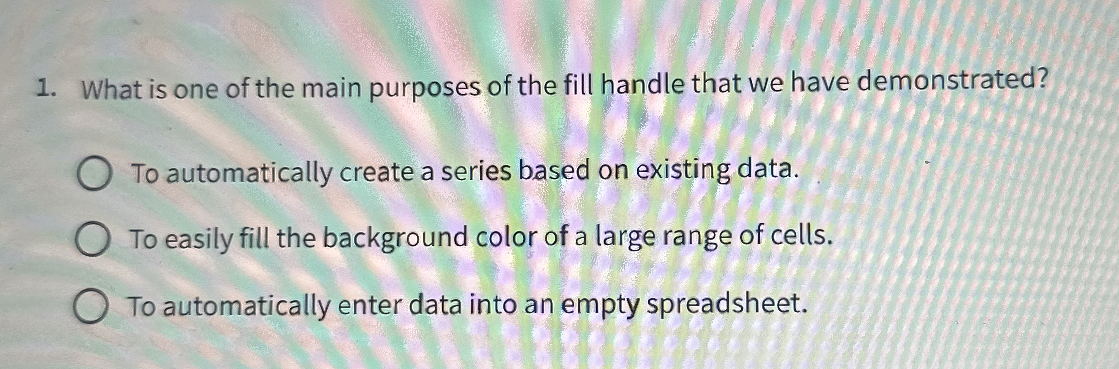 What is one of the main purposes of the fill