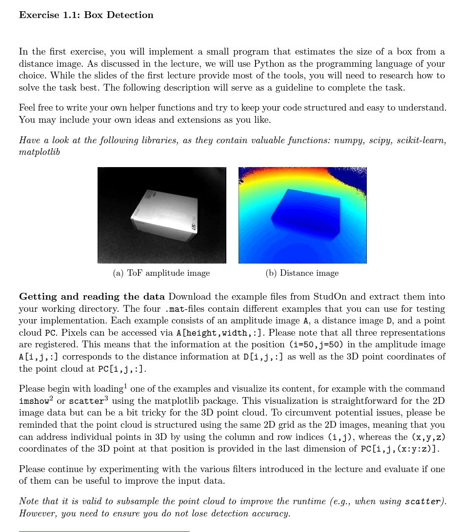 Exercise 1 . 1 : Box Detection In the first