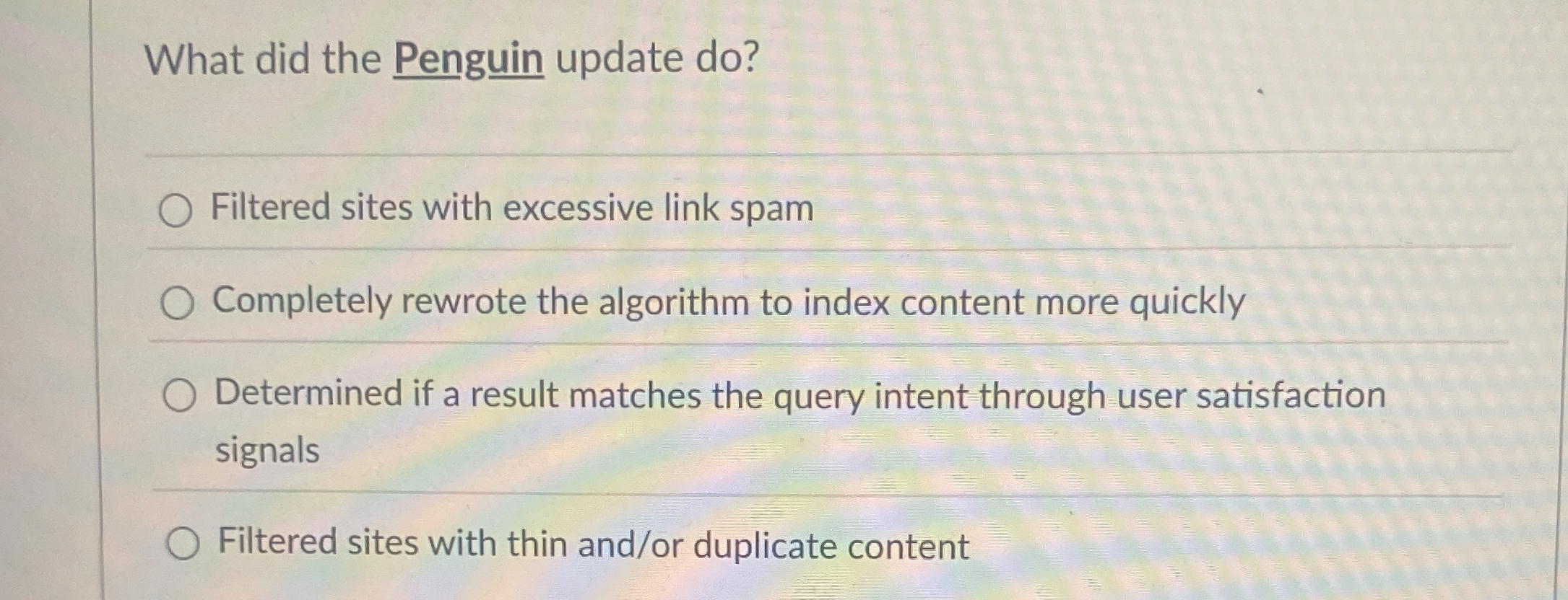 What did the Penguin update do ? Filtered sites