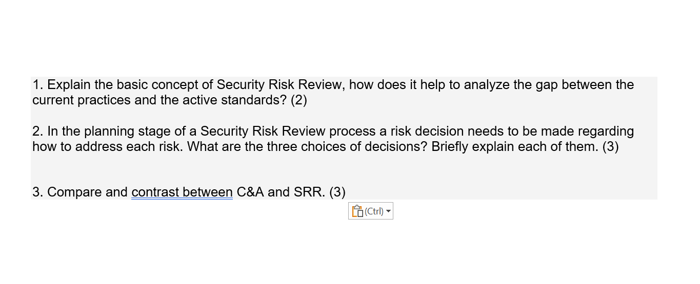 Explain the basic concept of Security Risk