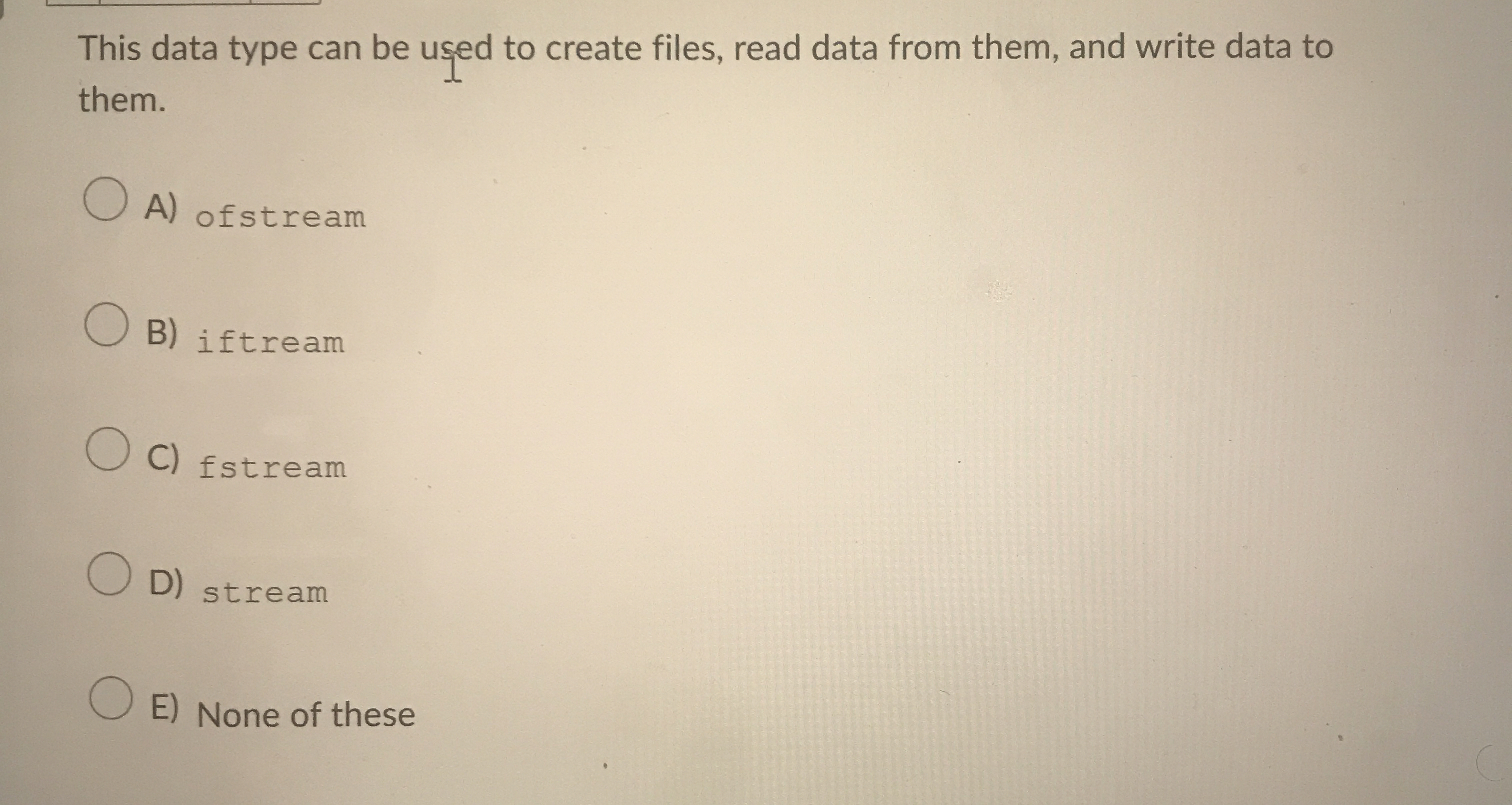 This data type can be used to create files, read