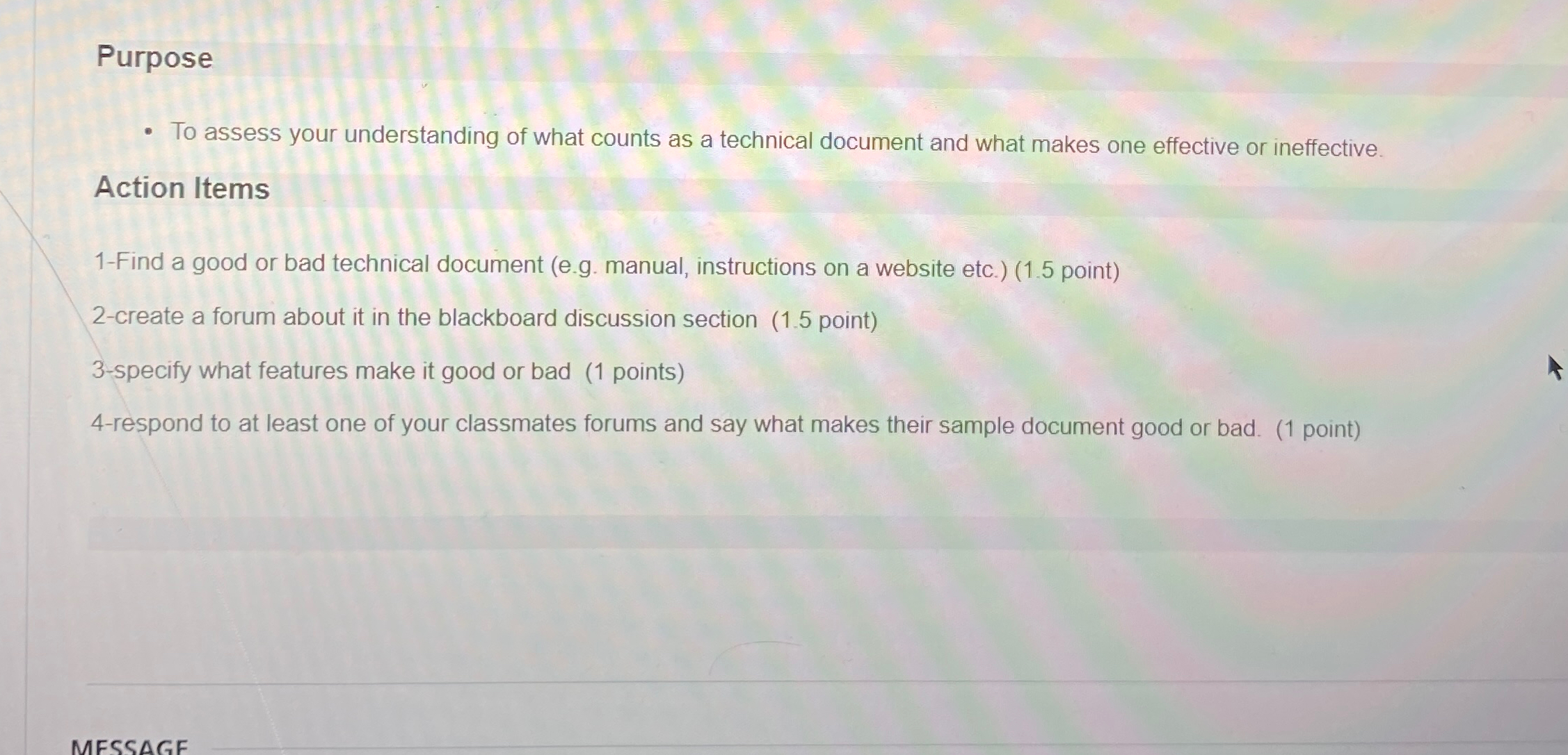 Purpose To assess your understanding of what