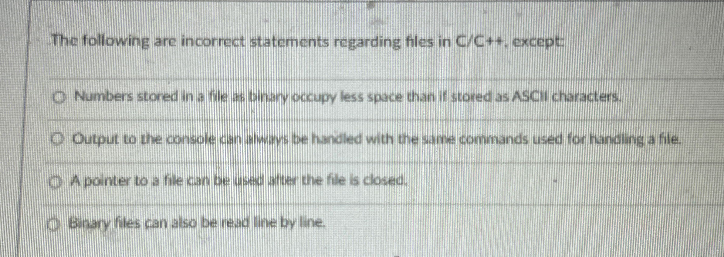 The following are incorrect statements regarding