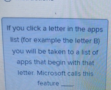 If you click a letter in the apps list ( for