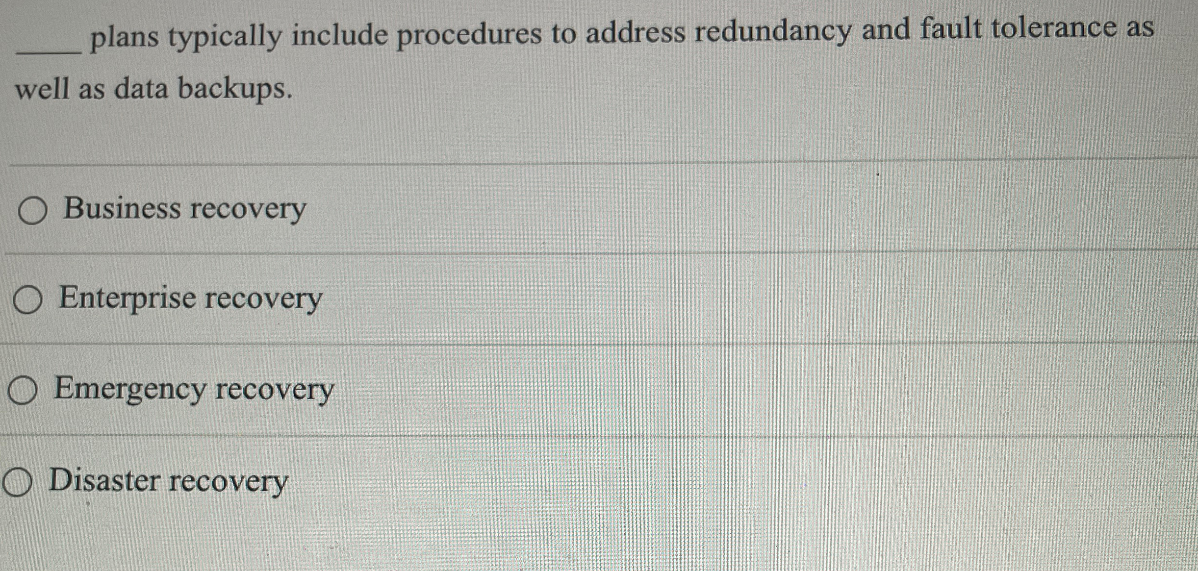plans typically include procedures to address