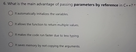 What is the main advantage of passing parameters