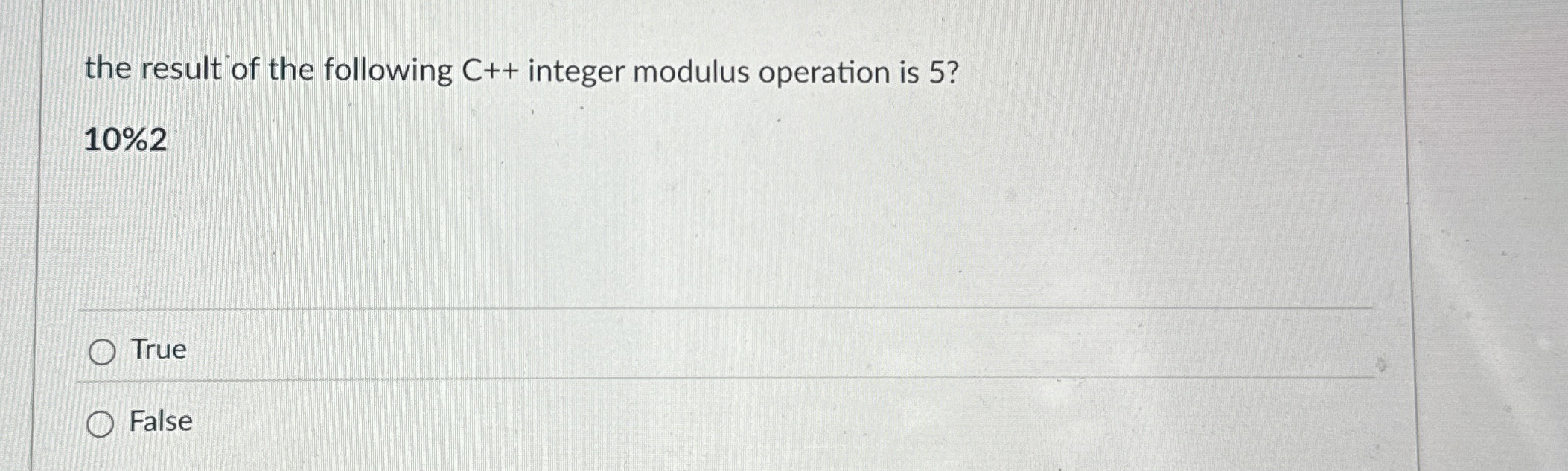 the result of the following C + + integer modulus