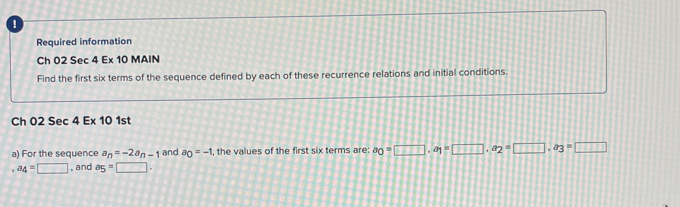 ! Required information Ch 0 2 Sec 4 Ex 1 0 MAIN