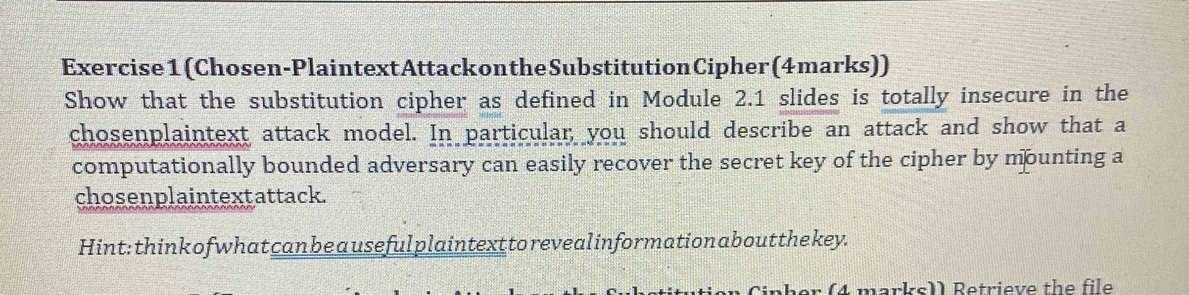 Exercise 1 ( Chosen -