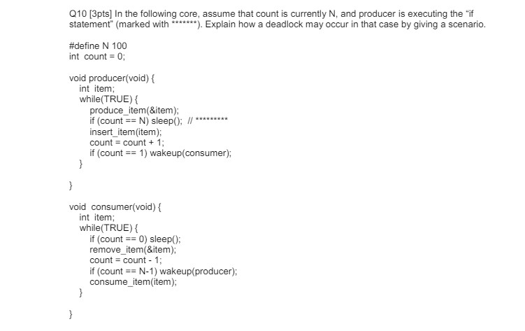 Q 1 0 [ 3 pts ] In the following core, assume