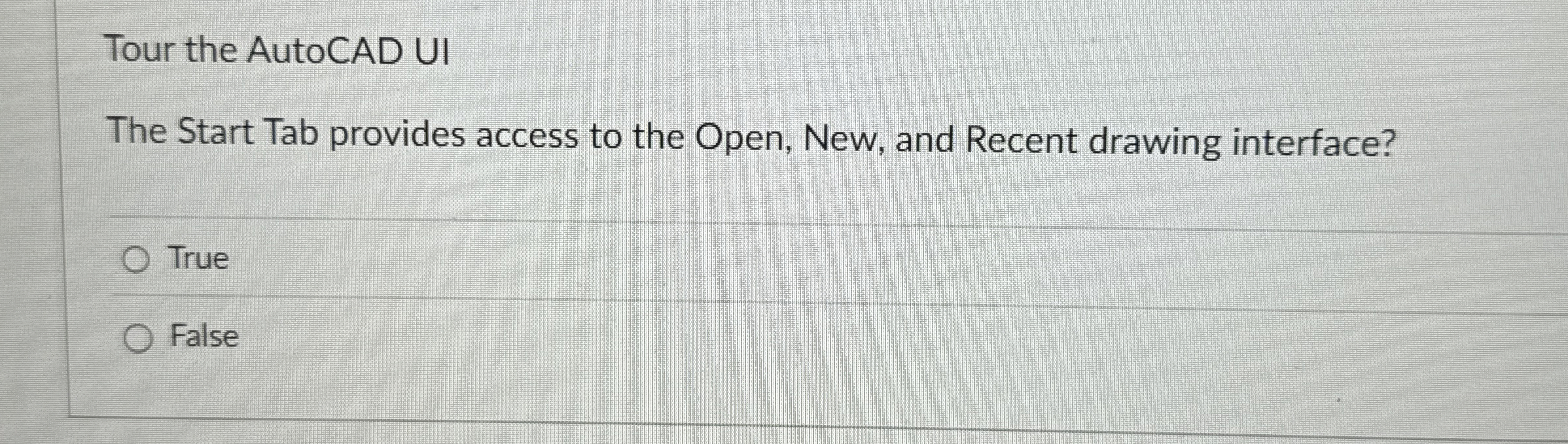 Tour the AutoCAD UI The Start Tab provides access