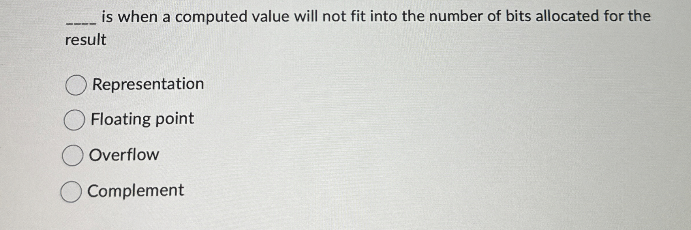 q , is when a computed value will not fit into