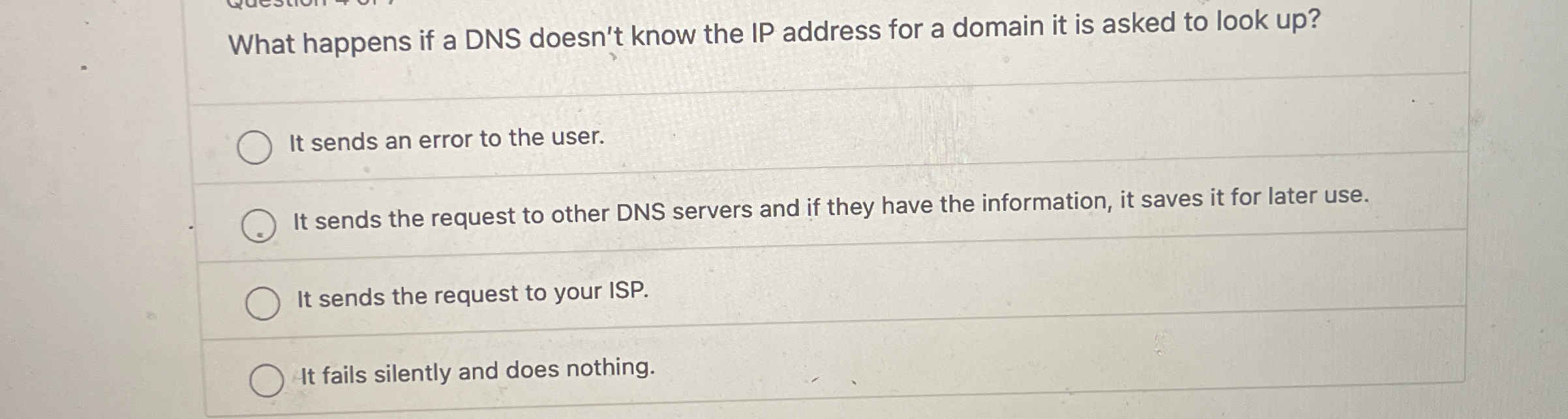 What happens if a DNS doesn't know the IP address