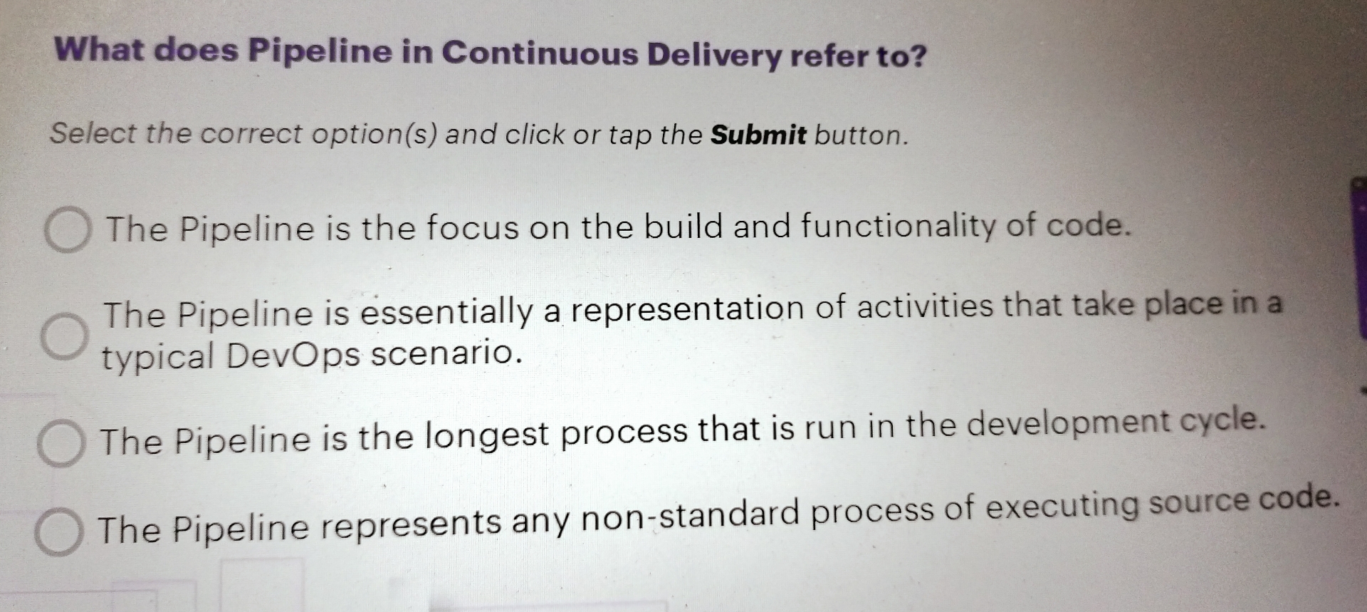 What does Pipeline in Continuous Delivery refer