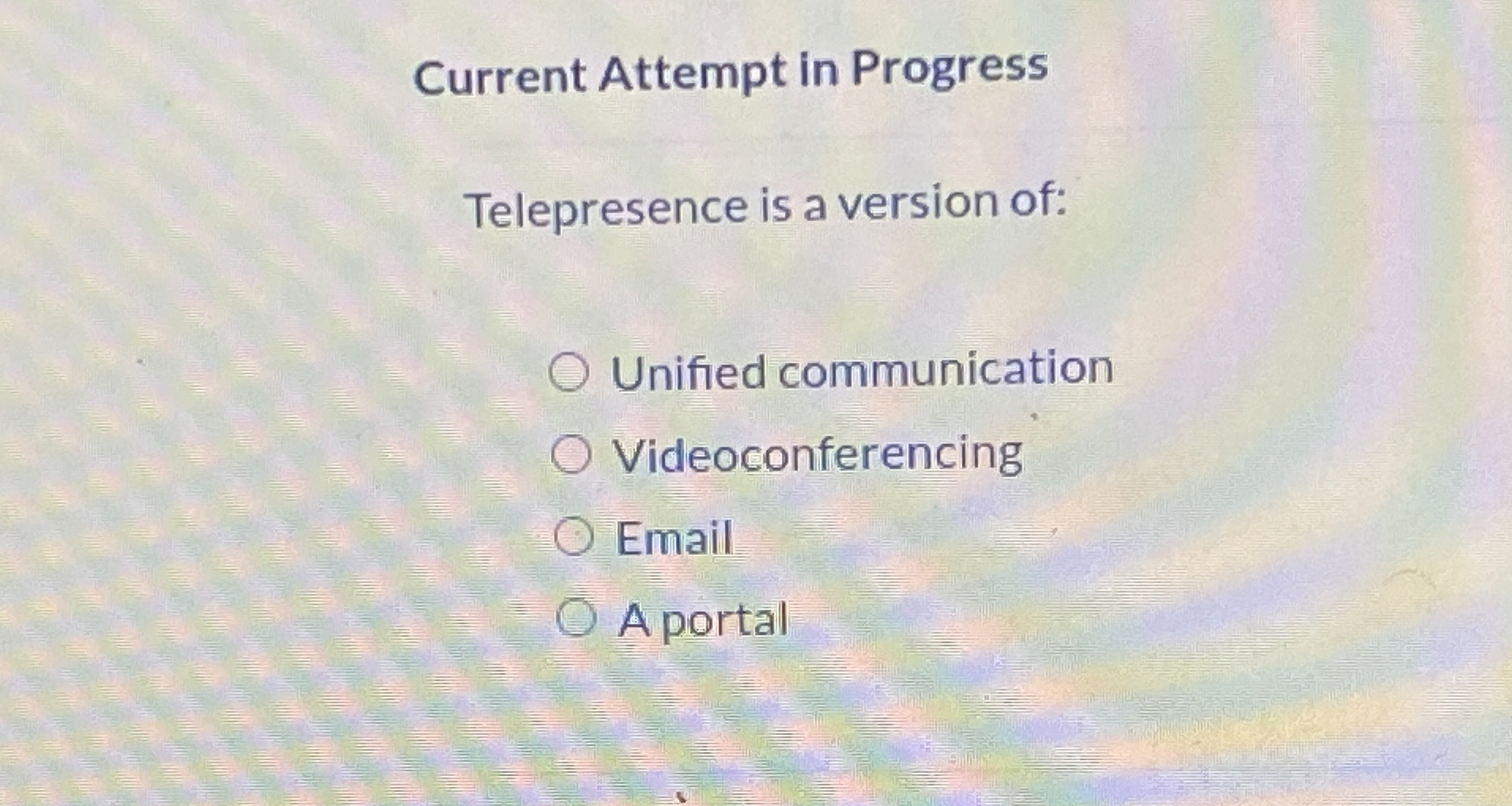Current Attempt in Progress Telepresence is a