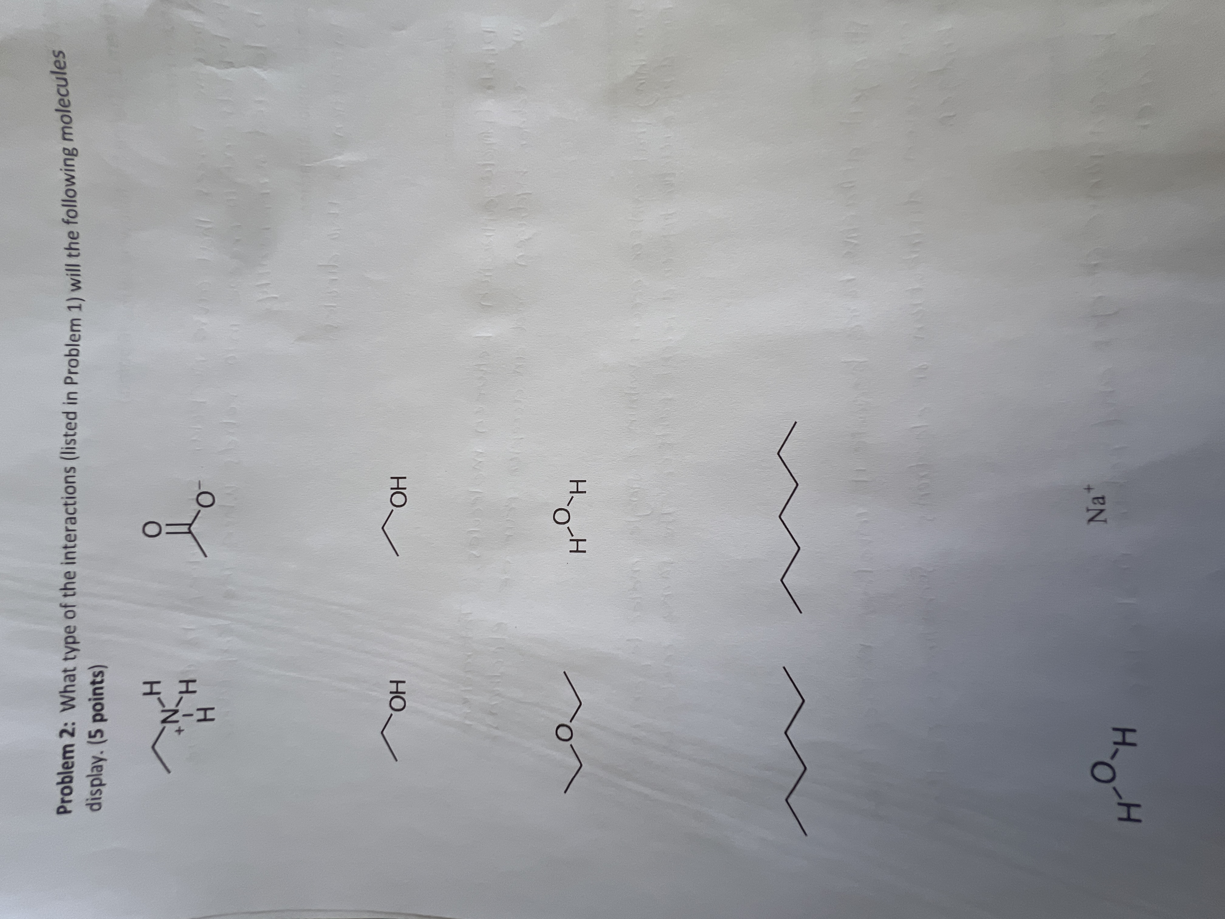 Problem 2 : What type of the interactions (