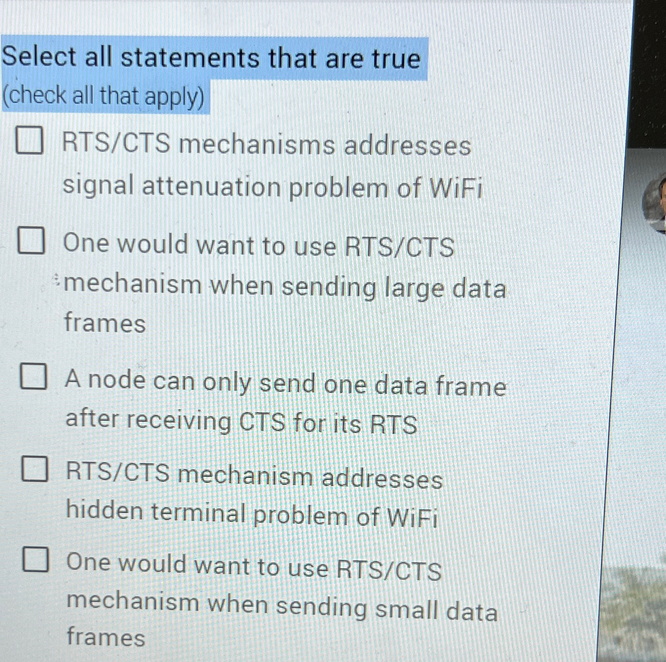Select all statements that are true ( check all