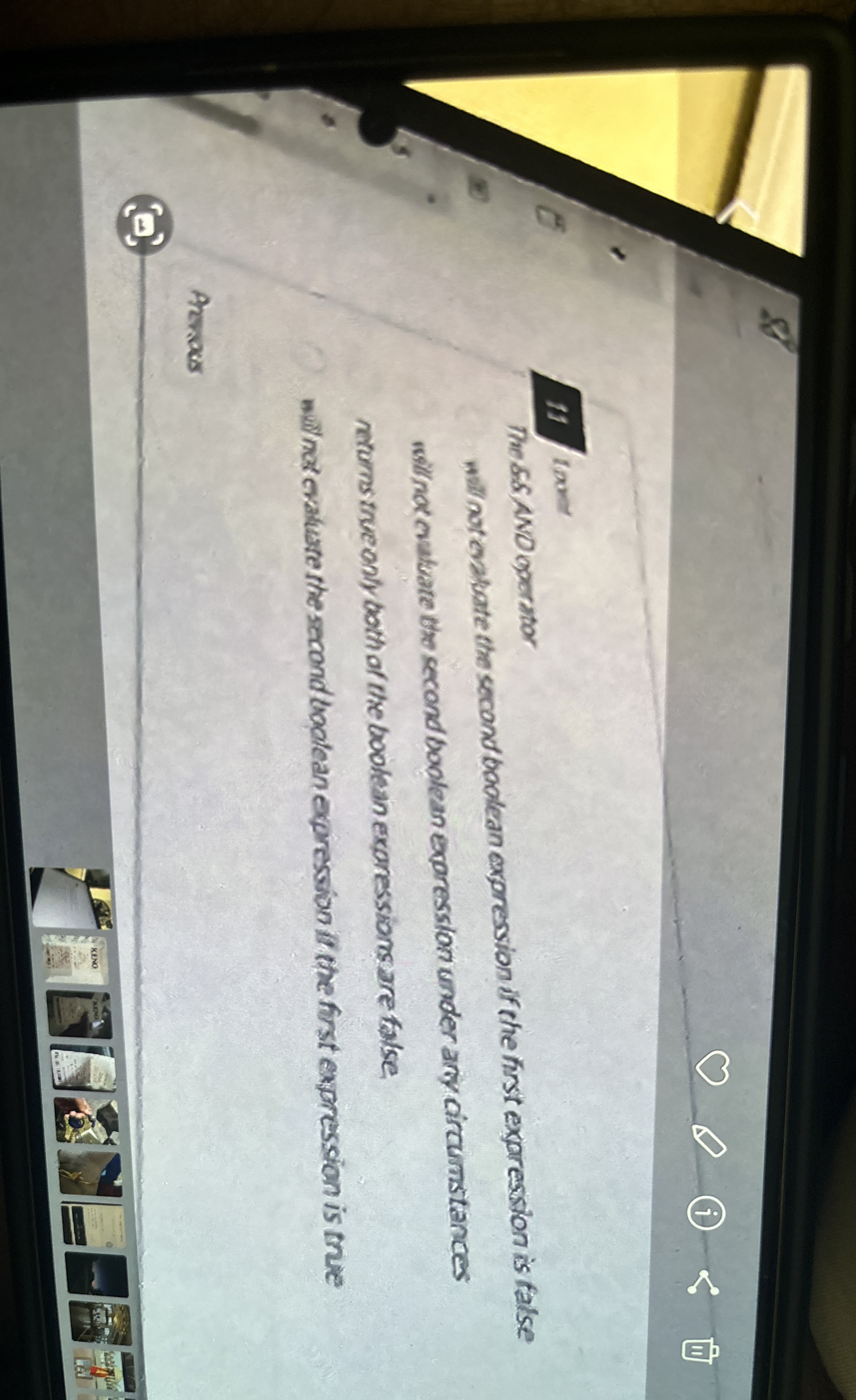 1 1 loon The SES AND operator will aot calate the