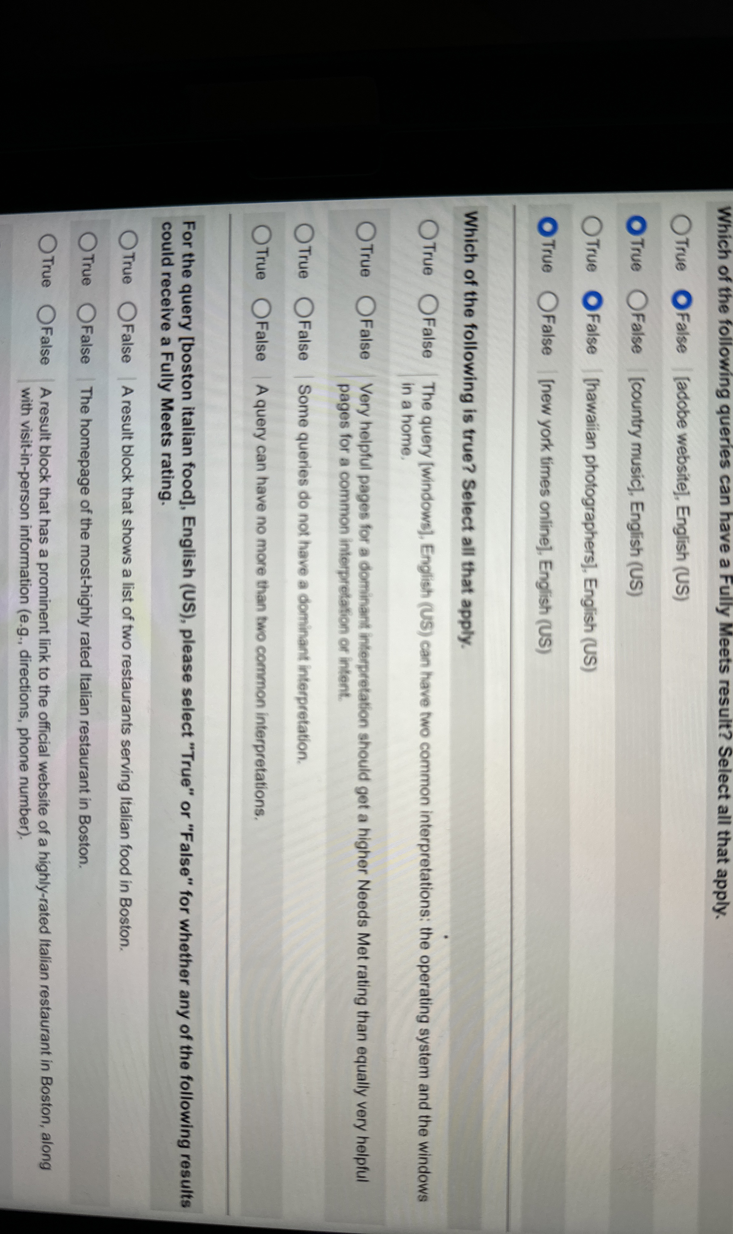 Steps for Which of the following queries can have