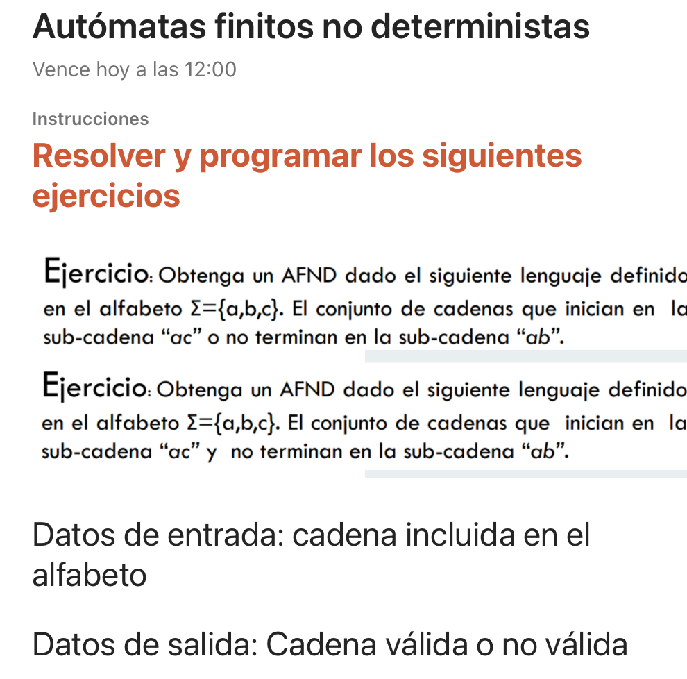 Aut matas finitos no deterministas Vence hoy a
