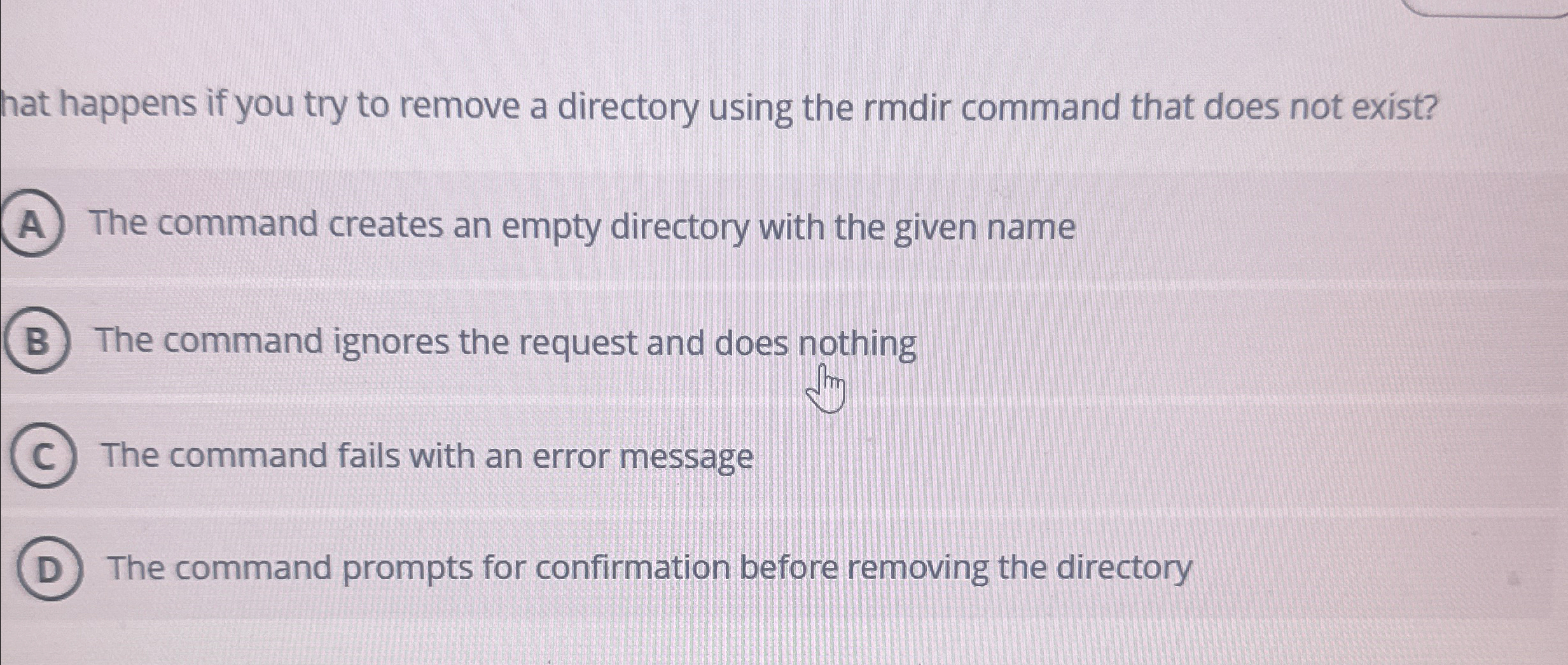hat happens if you try to remove a directory