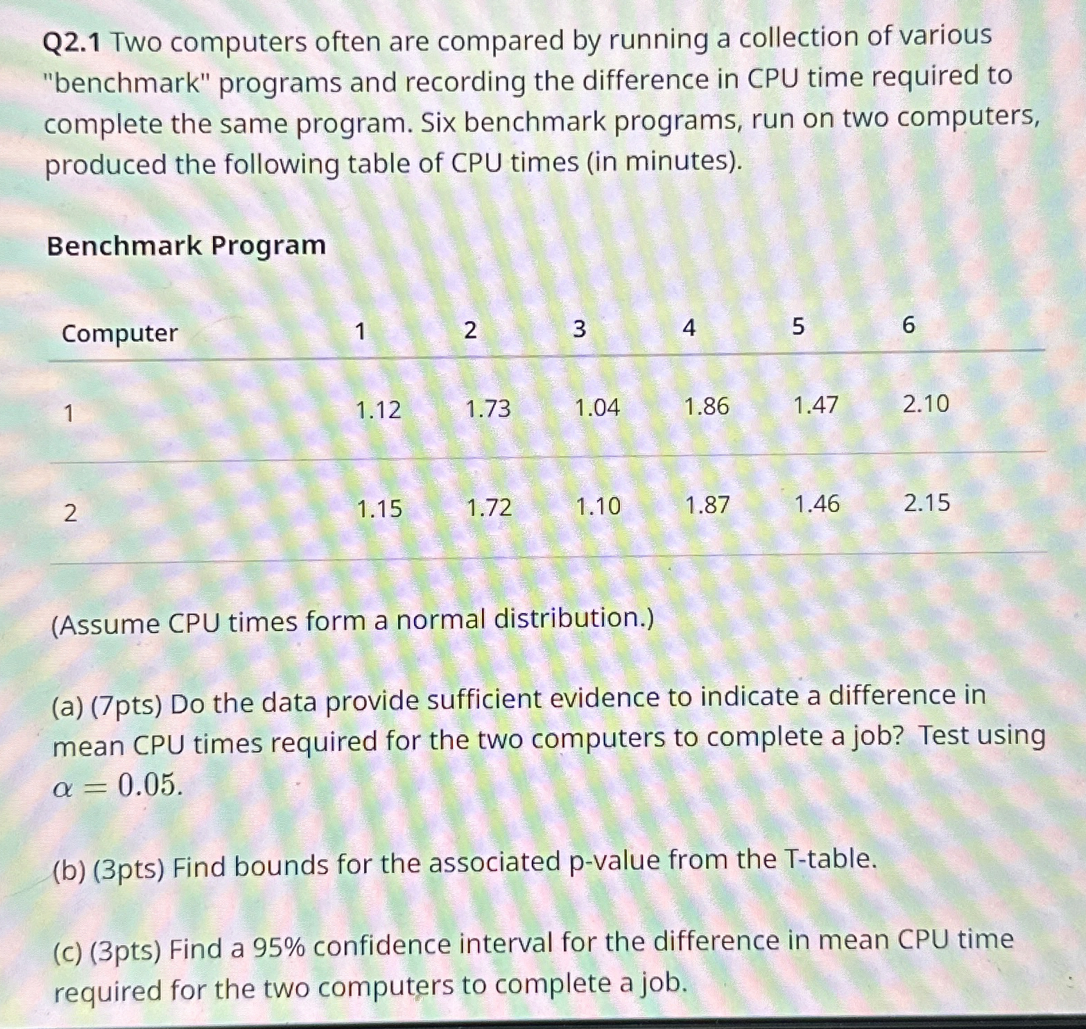 Q 2 . 1 Two computers often are compared by