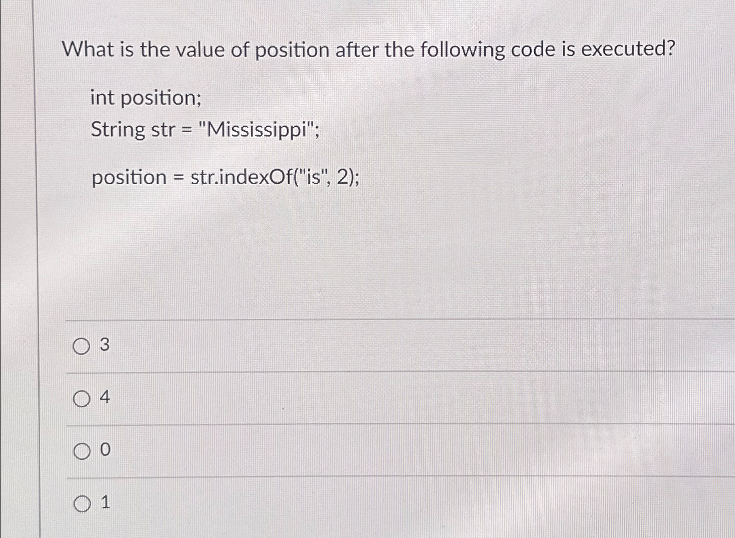 What is the value of position after the following