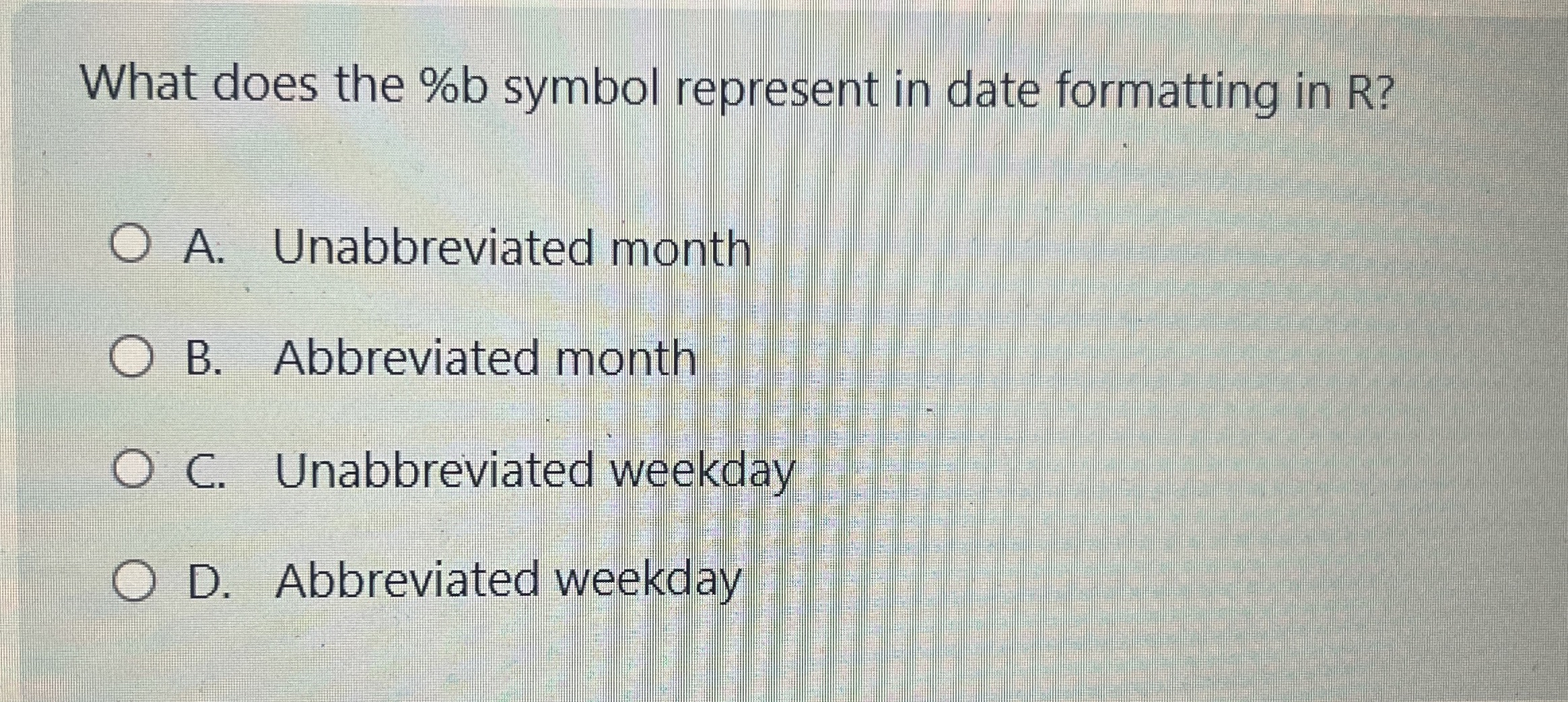 What does the % b symbol represent in date