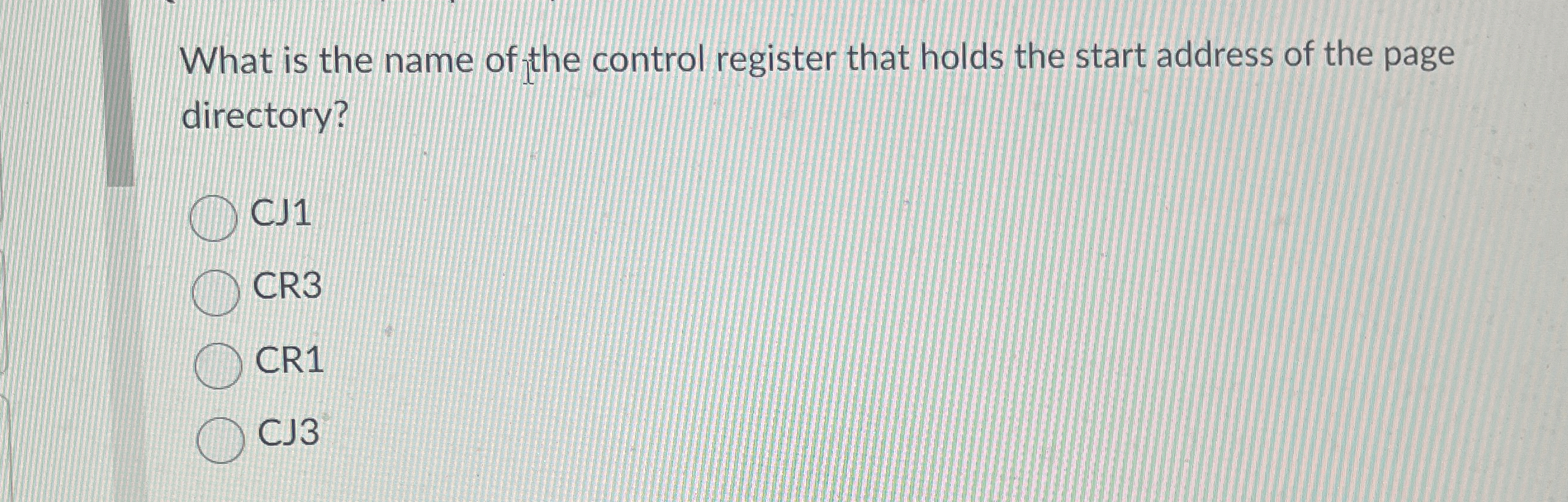 What is the name of the control register that