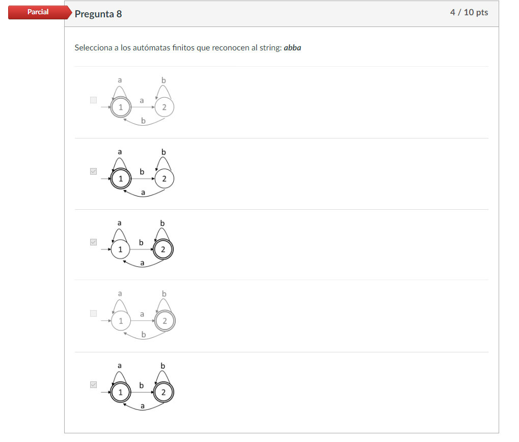 Selecciona a los aut matas finitos que reconocen